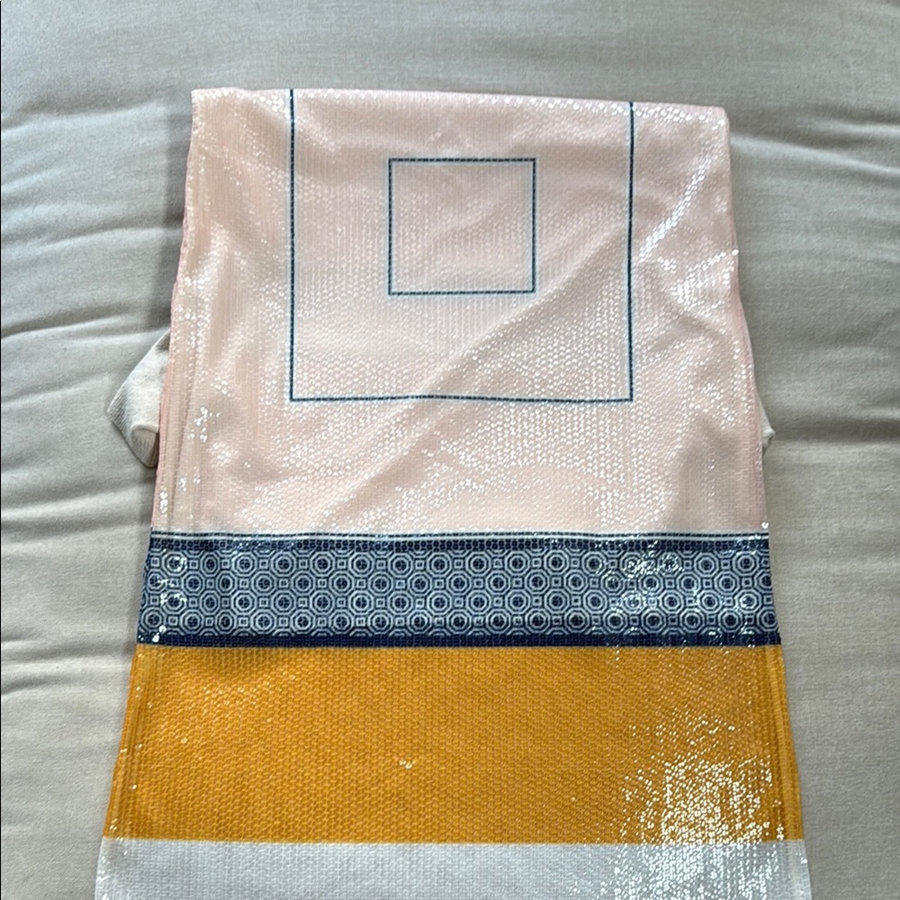 Tory Burch Pink and Yellow Patterned Midi Dress - Picture 2 of 6